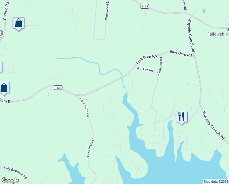 map of restaurants, bars, coffee shops, grocery stores, and more near 164 Franklin Lane in Taylorsville