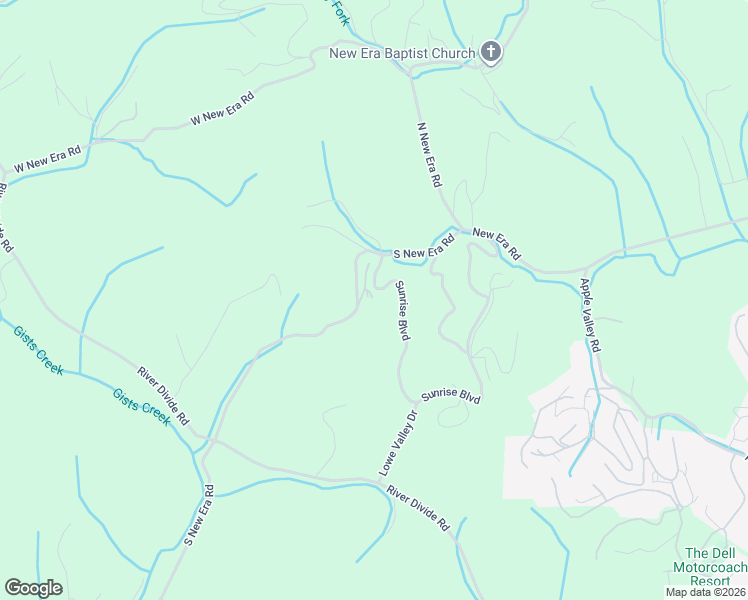 map of restaurants, bars, coffee shops, grocery stores, and more near 831 South New Era Road in Pigeon Forge