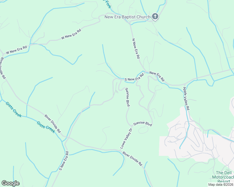 map of restaurants, bars, coffee shops, grocery stores, and more near 831 South New Era Road in Pigeon Forge