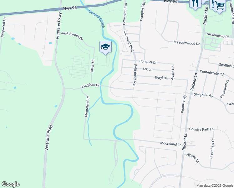 map of restaurants, bars, coffee shops, grocery stores, and more near 721 Sapphire Drive in Murfreesboro