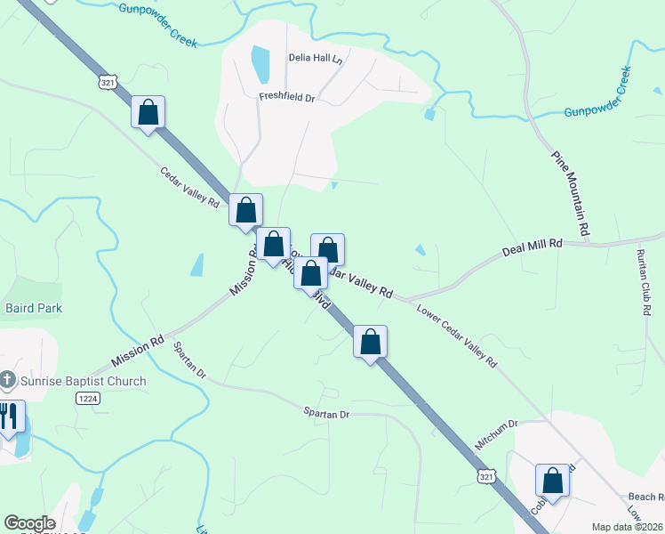 map of restaurants, bars, coffee shops, grocery stores, and more near 4014-4054 Lower Cedar Valley Rd in Hudson