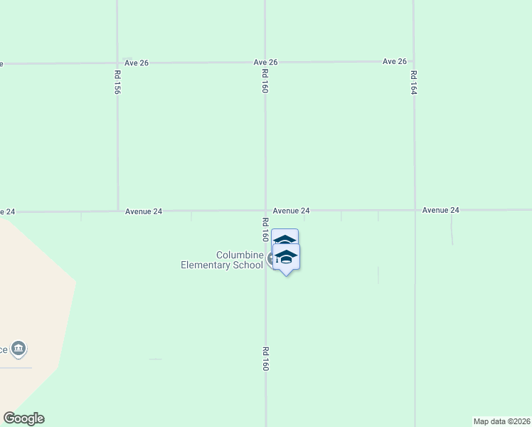 map of restaurants, bars, coffee shops, grocery stores, and more near 2240 Road 160 in Delano