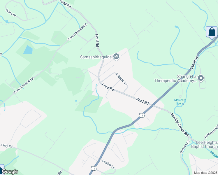 map of restaurants, bars, coffee shops, grocery stores, and more near 2475 Ford Road in Lenoir City