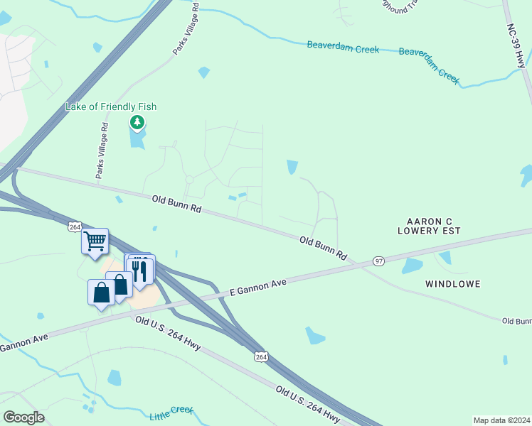 map of restaurants, bars, coffee shops, grocery stores, and more near 414 Barrington Row Avenue in Zebulon