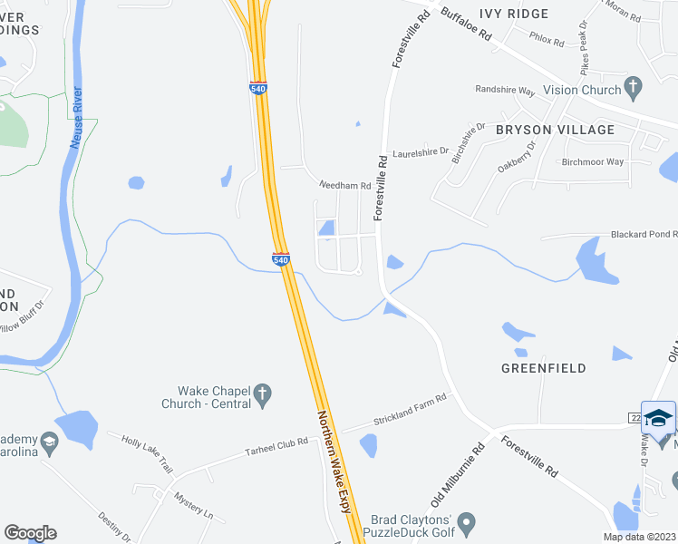 map of restaurants, bars, coffee shops, grocery stores, and more near 7301 Vanover Dr. in Raleigh