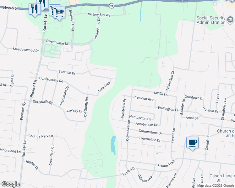 map of restaurants, bars, coffee shops, grocery stores, and more near 3830 Precious Avenue in Murfreesboro