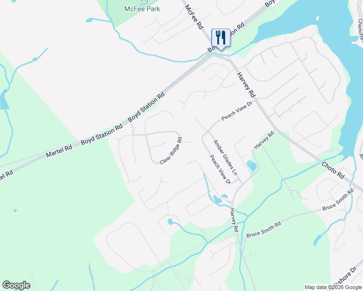 map of restaurants, bars, coffee shops, grocery stores, and more near 12901 Clear Ridge Road in Knoxville