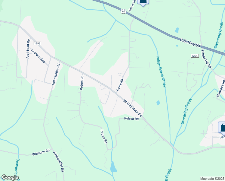 map of restaurants, bars, coffee shops, grocery stores, and more near West Old Highway 64 in Lexington