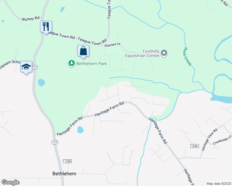 map of restaurants, bars, coffee shops, grocery stores, and more near 16 Penny Lane in Hickory