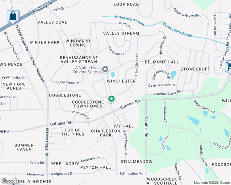 map of restaurants, bars, coffee shops, grocery stores, and more near 4305 Franklin Ridge Court in Raleigh