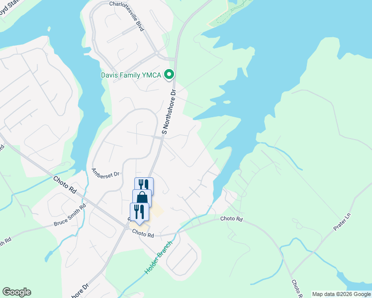 map of restaurants, bars, coffee shops, grocery stores, and more near 12244 Mossy Point Way in Knoxville