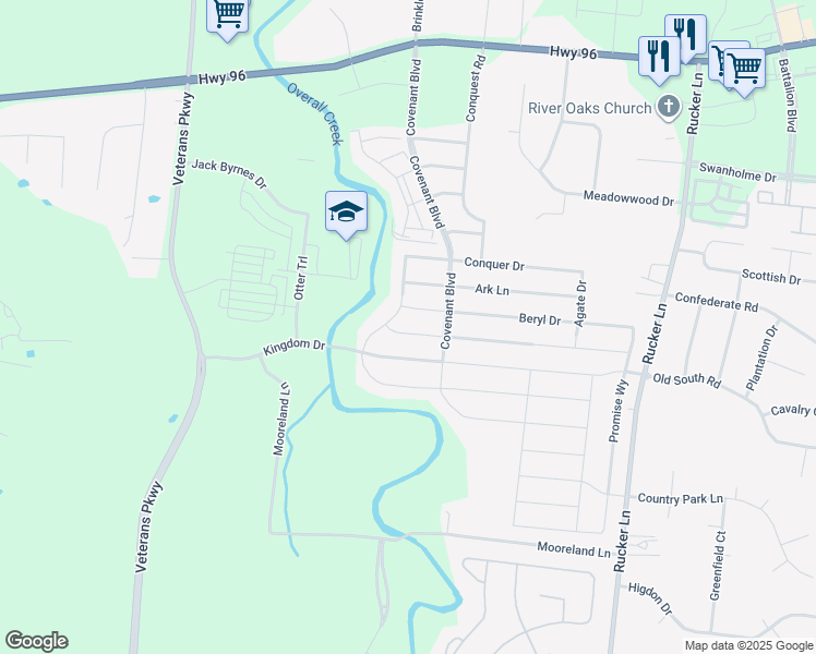 map of restaurants, bars, coffee shops, grocery stores, and more near 4914 Compassion Lane in Murfreesboro