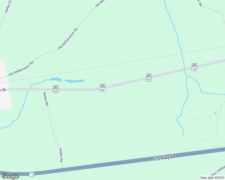 map of restaurants, bars, coffee shops, grocery stores, and more near 12498 U.S. 64 in Williamston