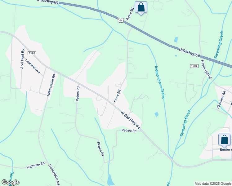 map of restaurants, bars, coffee shops, grocery stores, and more near 195 Rowe Road in Lexington