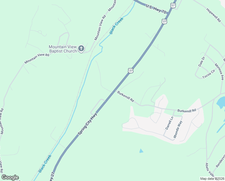 map of restaurants, bars, coffee shops, grocery stores, and more near 106 Breedlove Road in Rockwood