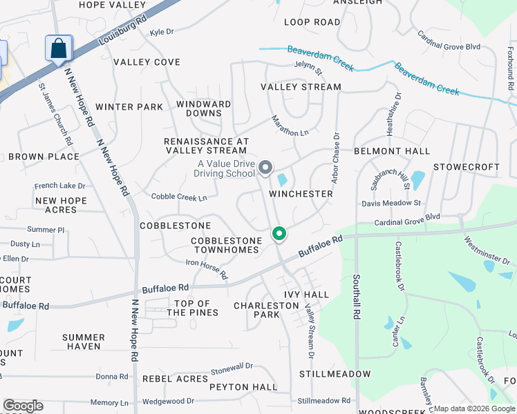 map of restaurants, bars, coffee shops, grocery stores, and more near 4313 Major Loring Way in Raleigh