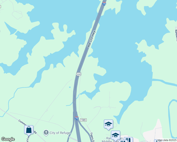 map of restaurants, bars, coffee shops, grocery stores, and more near 4958 Tigers Den Road in Randleman