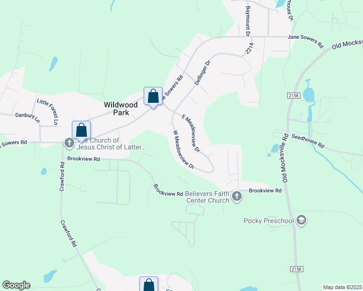 map of restaurants, bars, coffee shops, grocery stores, and more near 143 West Meadowview Drive in Statesville