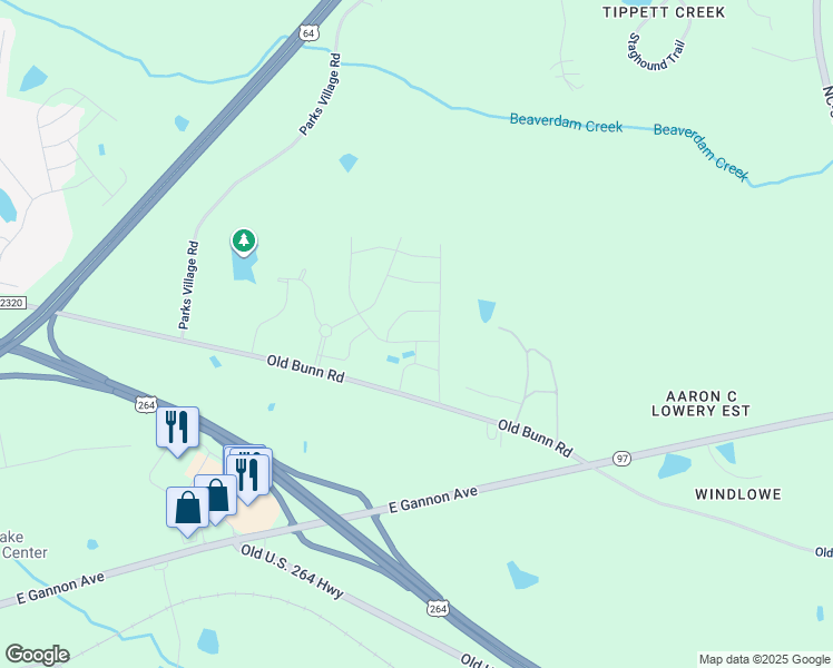 map of restaurants, bars, coffee shops, grocery stores, and more near 718 Putney Hill Road in Zebulon