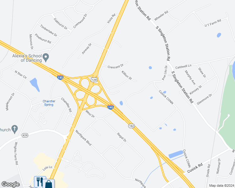 map of restaurants, bars, coffee shops, grocery stores, and more near 825 Mimosa Heights Drive in Louisville