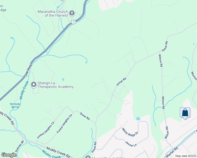 map of restaurants, bars, coffee shops, grocery stores, and more near 14316 Virtue Road in Lenoir City