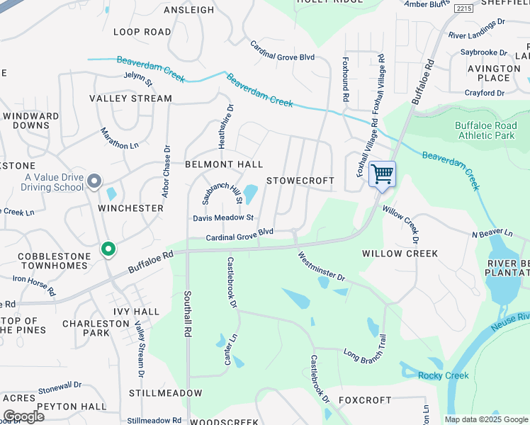 map of restaurants, bars, coffee shops, grocery stores, and more near 4236 Rockdell Hall Street in Raleigh