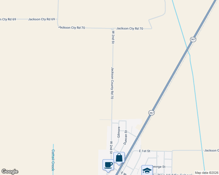 map of restaurants, bars, coffee shops, grocery stores, and more near 820 Jackson County Road 70 in Swifton