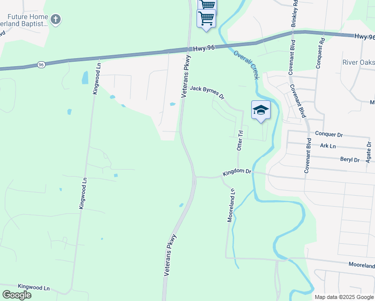 map of restaurants, bars, coffee shops, grocery stores, and more near 4130 Veterans Parkway in Murfreesboro