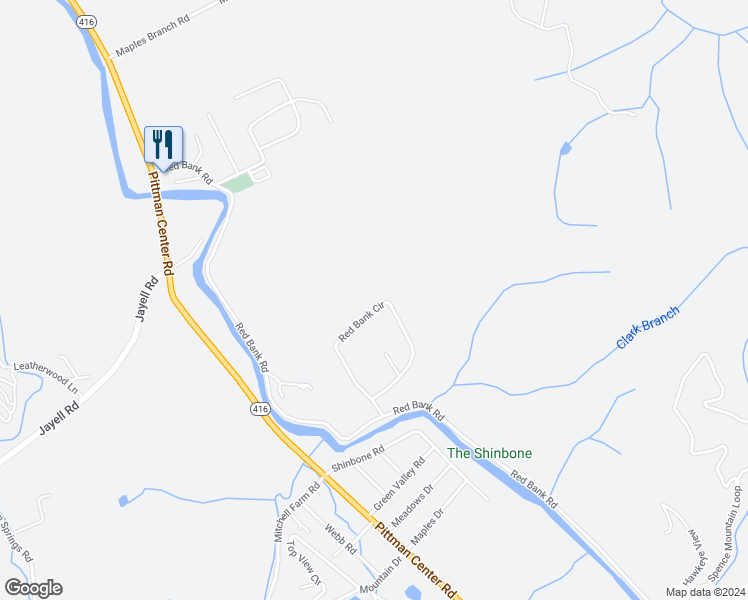map of restaurants, bars, coffee shops, grocery stores, and more near 2157 Red Bank Road in Sevierville