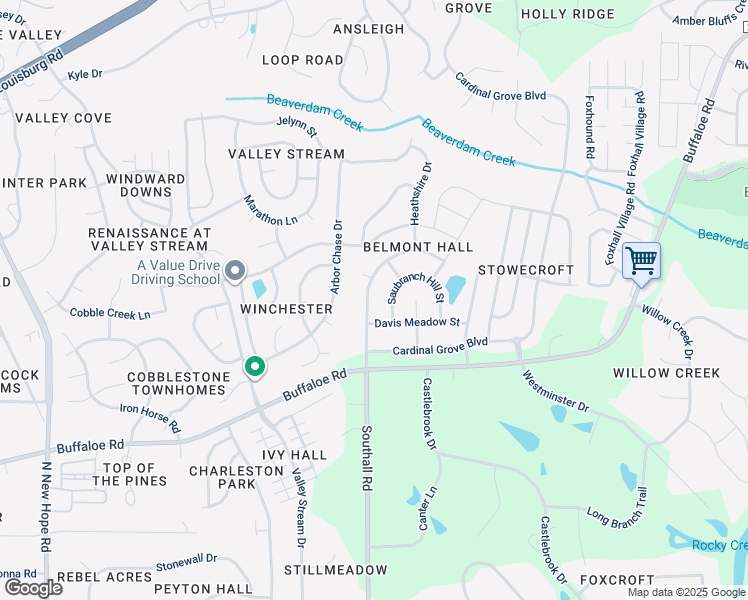 map of restaurants, bars, coffee shops, grocery stores, and more near 4236 Brintons Cottage Street in Raleigh
