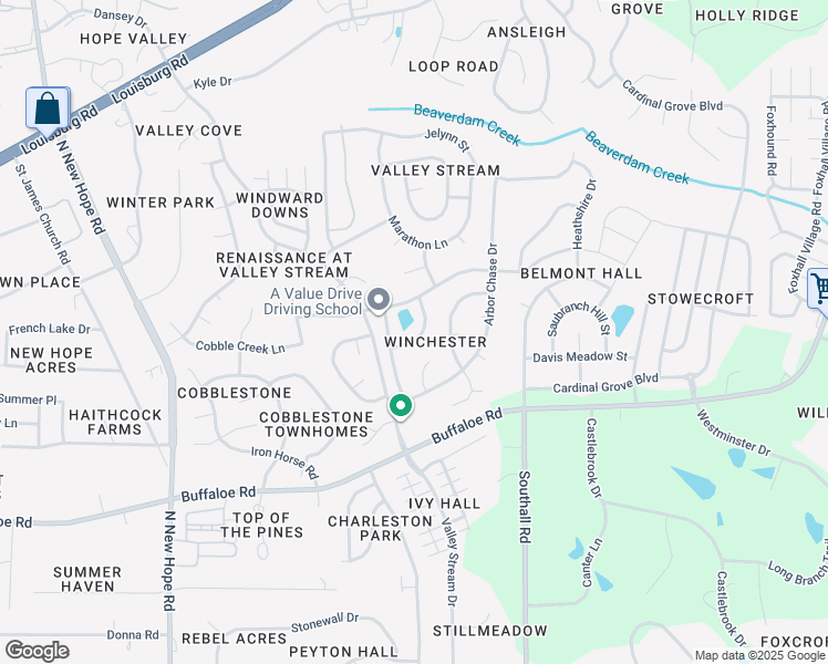 map of restaurants, bars, coffee shops, grocery stores, and more near 4717 Waterford Cove Drive in Raleigh
