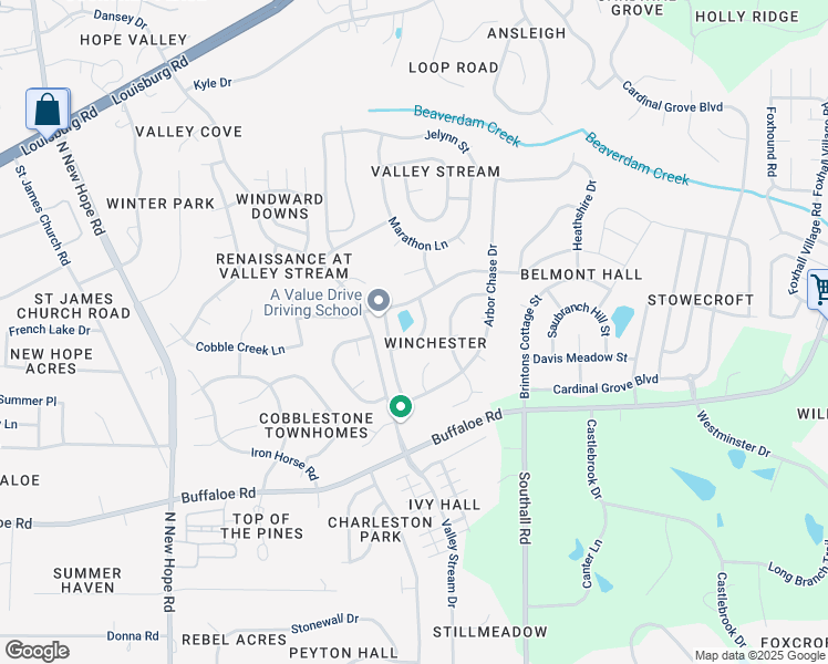 map of restaurants, bars, coffee shops, grocery stores, and more near 4717 Waterford Cove Drive in Raleigh