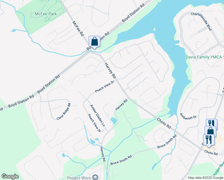 map of restaurants, bars, coffee shops, grocery stores, and more near 12804 Peach View Drive in Knoxville
