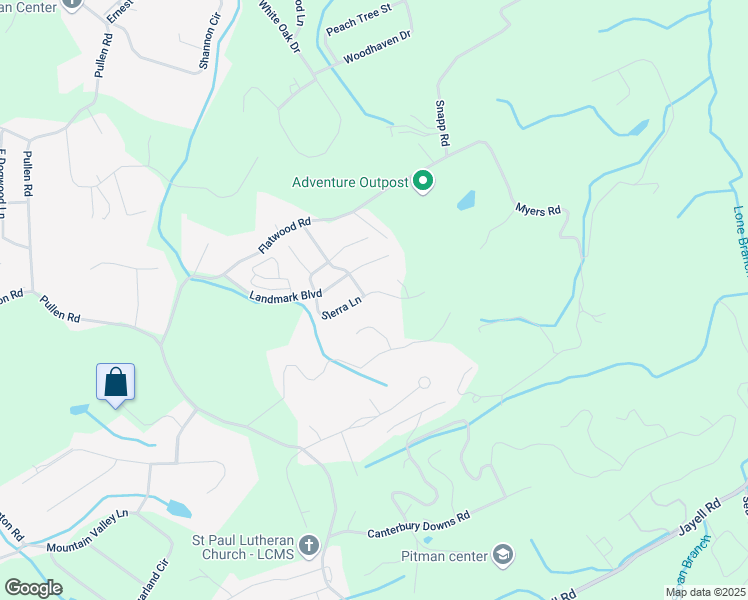 map of restaurants, bars, coffee shops, grocery stores, and more near 1843 Sierra Lane in Sevierville