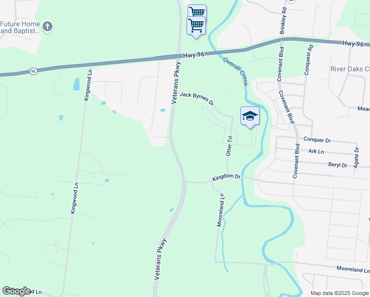 map of restaurants, bars, coffee shops, grocery stores, and more near 4130 Veterans Parkway in Murfreesboro