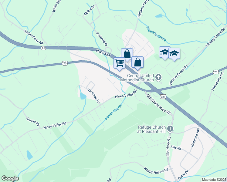 map of restaurants, bars, coffee shops, grocery stores, and more near 319 Gentry Road in Lenoir City