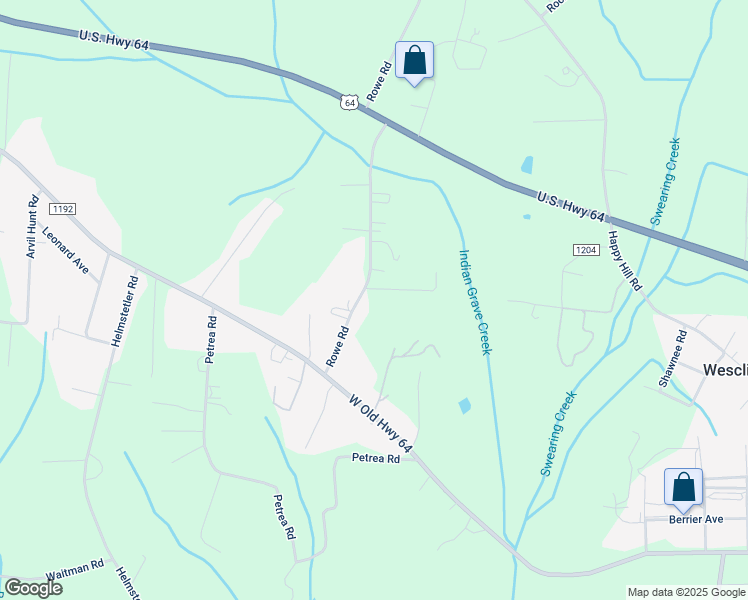 map of restaurants, bars, coffee shops, grocery stores, and more near 298 Rowe Road in Lexington
