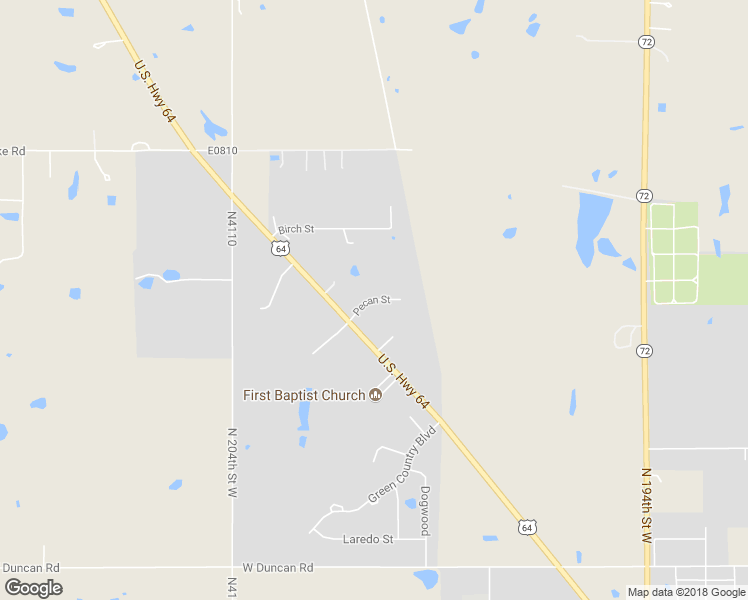 map of restaurants, bars, coffee shops, grocery stores, and more near Pecan Street in Haskell