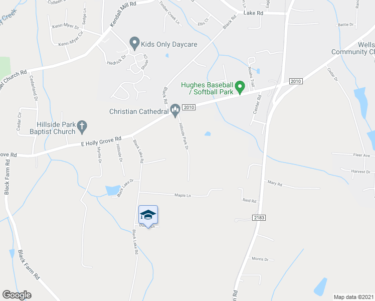 map of restaurants, bars, coffee shops, grocery stores, and more near 22 Hillside Park Drive in Thomasville