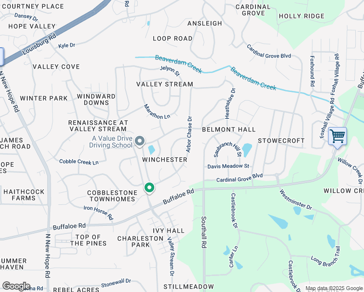 map of restaurants, bars, coffee shops, grocery stores, and more near 4901 Abbotts Pointe Court in Raleigh