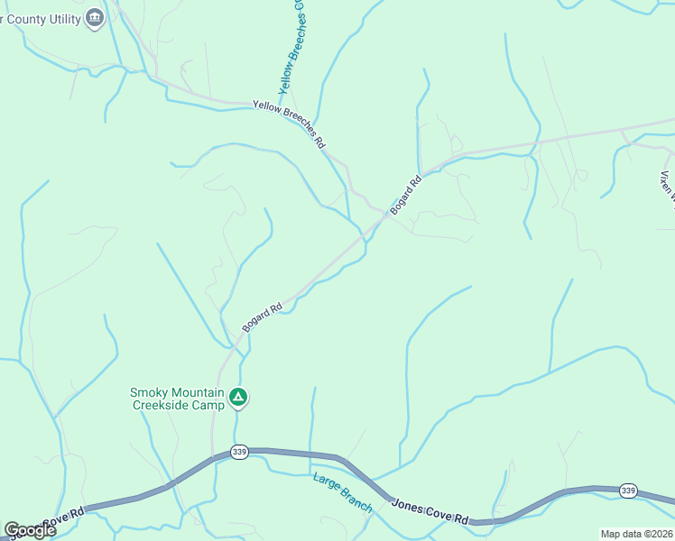 map of restaurants, bars, coffee shops, grocery stores, and more near 4945 Bogard Road in Cosby