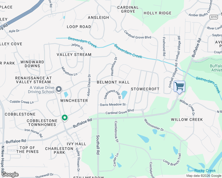 map of restaurants, bars, coffee shops, grocery stores, and more near 4420 Brintons Cottage Street in Raleigh