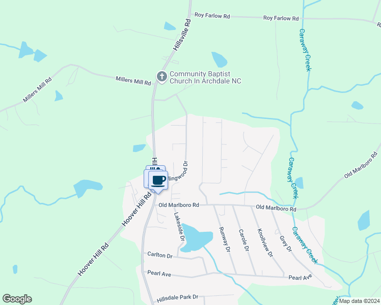 map of restaurants, bars, coffee shops, grocery stores, and more near 4078 Rollingwood Drive in Trinity