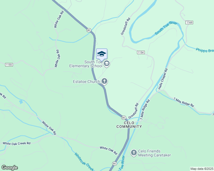 map of restaurants, bars, coffee shops, grocery stores, and more near 5757 North Carolina 80 in Burnsville