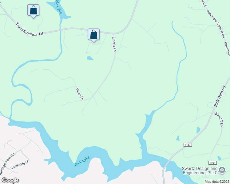 map of restaurants, bars, coffee shops, grocery stores, and more near 424 Liberty Lane in Taylorsville