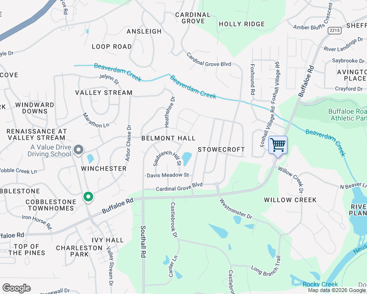 map of restaurants, bars, coffee shops, grocery stores, and more near 4316 Walker Hallow Street in Raleigh