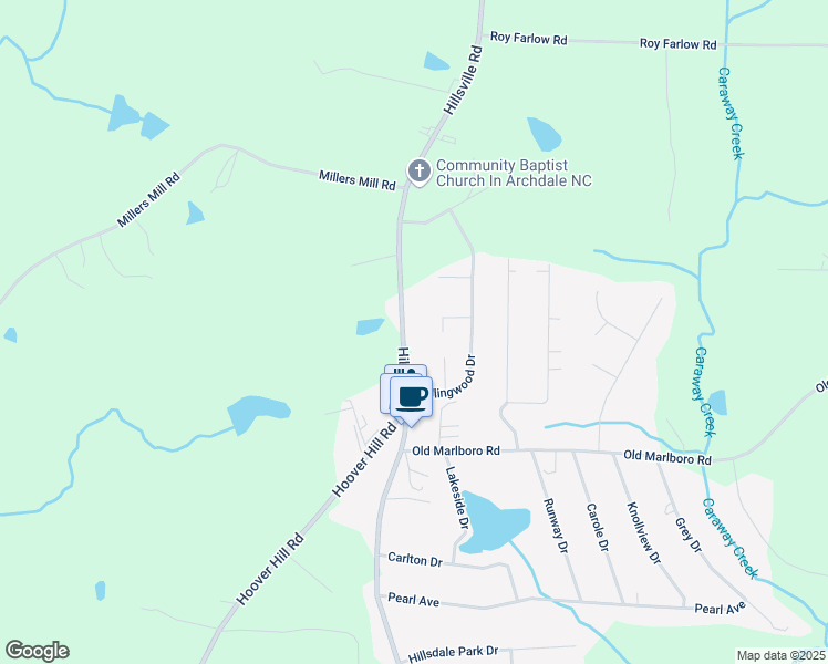 map of restaurants, bars, coffee shops, grocery stores, and more near 8764 Hillsville Road in Trinity