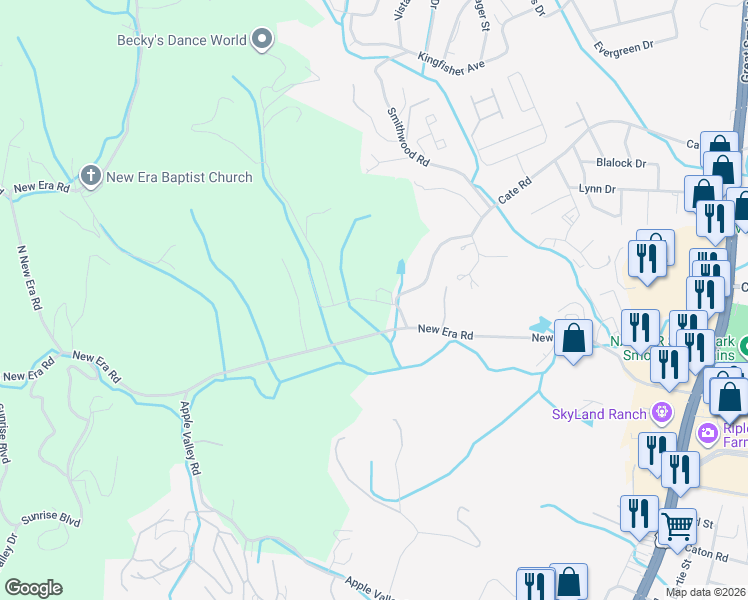 map of restaurants, bars, coffee shops, grocery stores, and more near 621 Lewelling Road in Sevierville