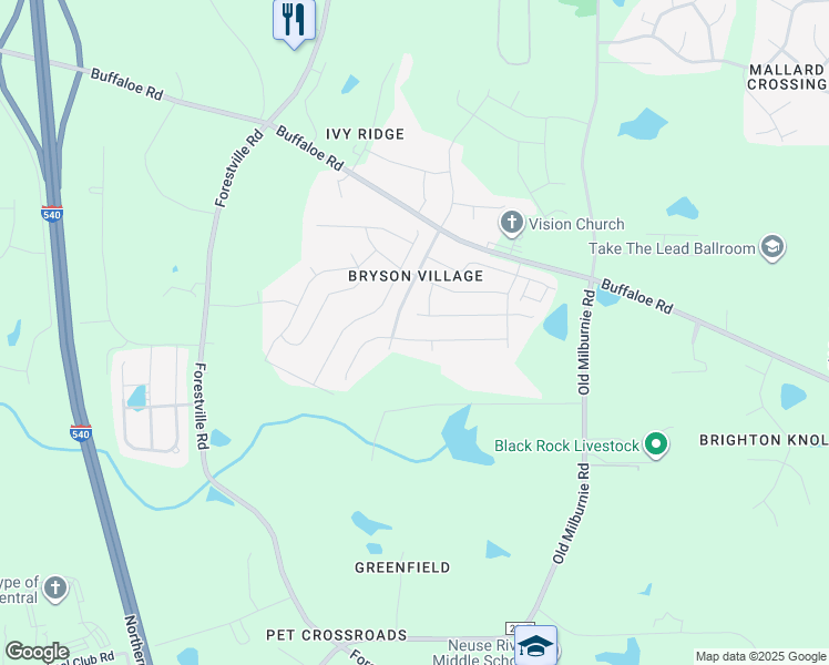 map of restaurants, bars, coffee shops, grocery stores, and more near in Raleigh