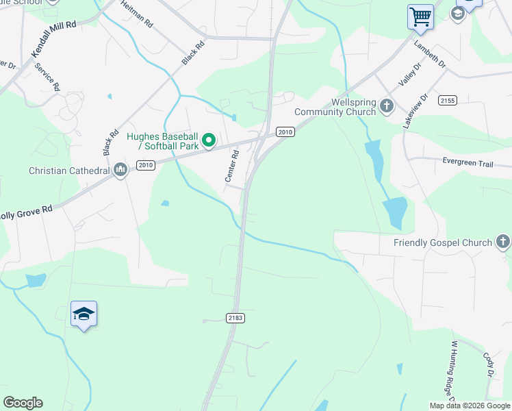 map of restaurants, bars, coffee shops, grocery stores, and more near 2533 Denton Road in Thomasville